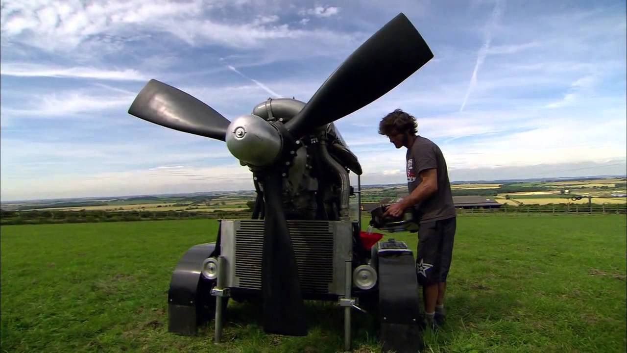 Guy Martin with his restored Merlin engine
