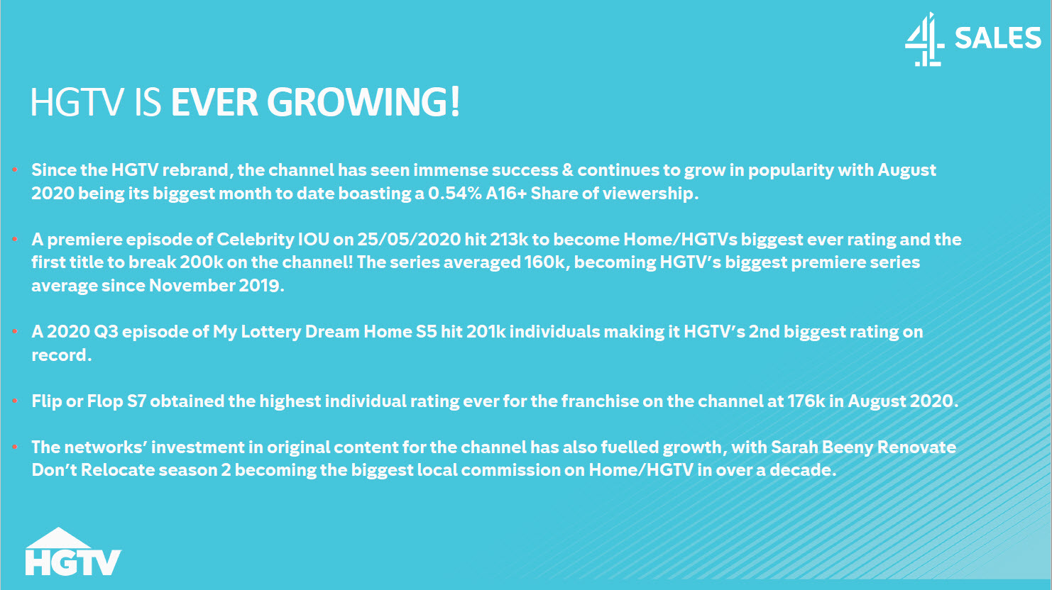 HGTV growing 