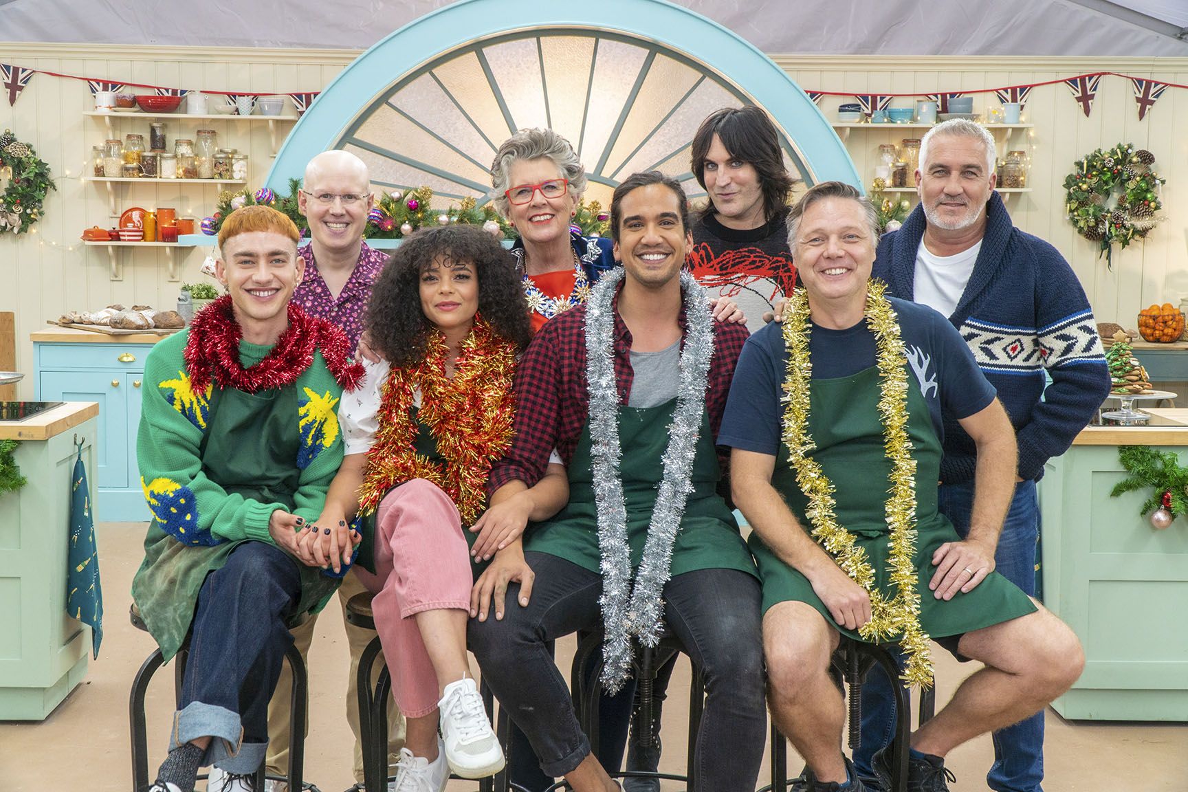 Cast of it's a sin in the bake off tent 